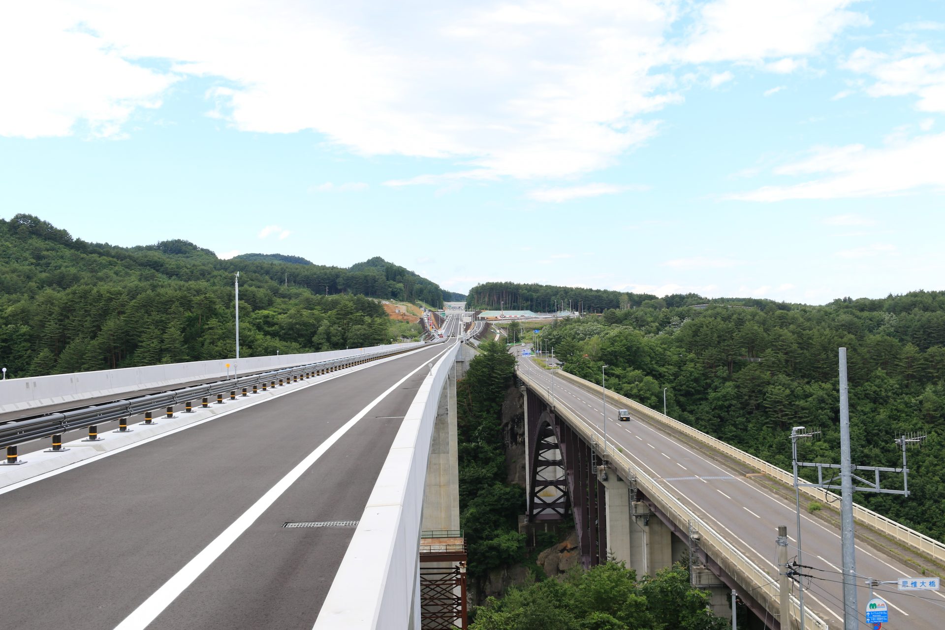 国道45号思惟大橋に並んで新大橋が2021年7月10日　開通式